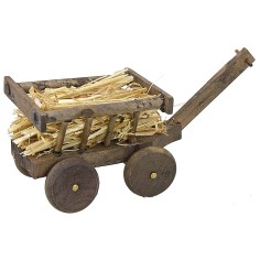 Carretto in legno con paglia cm 11,2x4,5x4,5 h Mondo Presepi 2