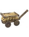 Carretto in legno con paglia cm 11,2x4,5x4,5 h