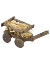 Carretto in legno con paglia cm 11,2x4,5x4,5 h Mondo Presepi