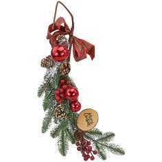 Ramo di abete con bacche, pigne e palline 56 cm Mondo Presepi