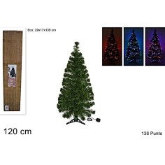 Albero fibra ottica multicolor h 120 cm a 138 punte
