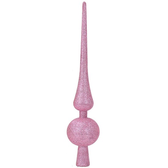 Punta de árbol de Navidad de 30 cm rosa con purpurina
