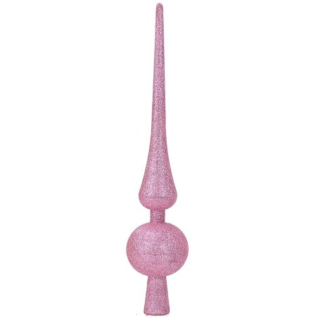 Punta de árbol de Navidad de 30 cm rosa con purpurina
