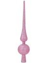 Punta de árbol de Navidad de 30 cm rosa con purpurina