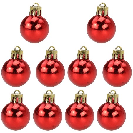 Juego de 10 bolas rojas ø 3 cm para árbol de Navidad