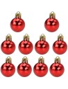Juego de 10 bolas rojas ø 3 cm para árbol de Navidad