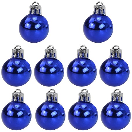 Juego de 10 bolas azules de ø 3 cm para árbol de Navidad.