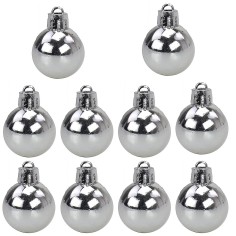 Juego de 10 bolas plateadas de ø 3 cm para árbol de Navidad