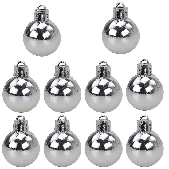 Set 10 palline argento ø 3 cm per albero di Natale