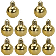 Juego de 10 bolas doradas de ø 3 cm para árbol de Navidad