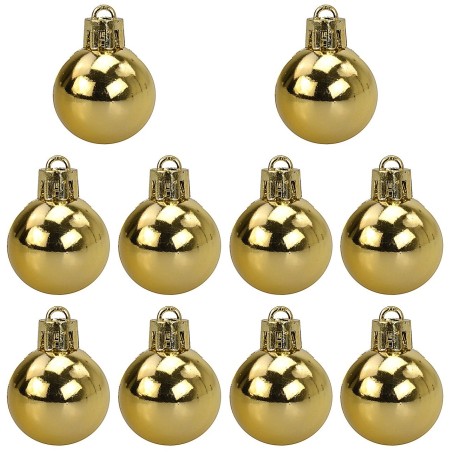 Juego de 10 bolas doradas de ø 3 cm para árbol de Navidad
