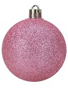 Conjunto de 24 bolas rosas de ø 6-7 cm para árbol de Navidad.