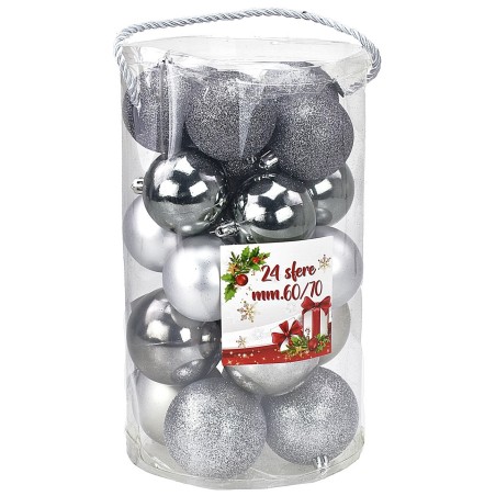 Conjunto de 24 bolas de plomo ø 6-7 cm para árbol de Navidad Mondo