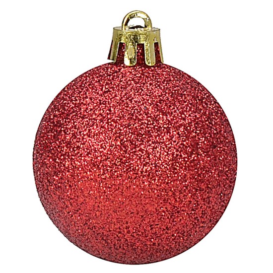 Conjunto de 20 bolas rojas ø 4-5-6 cm para árbol de Navidad Mondo