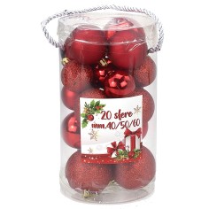 Conjunto de 20 bolas rojas ø 4-5-6 cm para árbol de Navidad 2