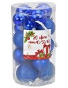 Set 20 palline blu ø 4-5-6 cm per albero di Natale Mondo Presepi