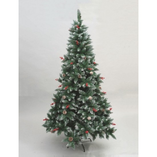 Christmas tree with berries and pine cones h 120 cm