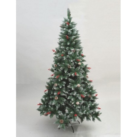 Christmas tree with berries and pine cones h 120 cm