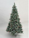 Árbol de Navidad con bayas y piñas h 120 cm
