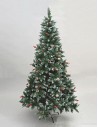 Árbol de Navidad con bayas y piñas h 150 cm