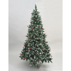 Christmas tree with berries and pine cones h 210 cm