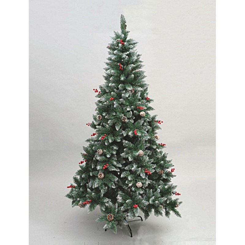 Albero di Natale con bacche e pigne h 210 cm Mondo Presepi