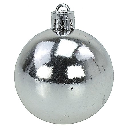 Conjunto de 20 bolas plateadas ø 4-5-6 cm para árbol de Navidad.