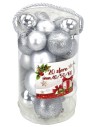 Set 20 palline argento ø 4-5-6 cm per albero di Natale