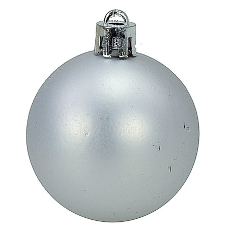 Conjunto de 20 bolas plateadas ø 4-5-6 cm para árbol de Navidad.