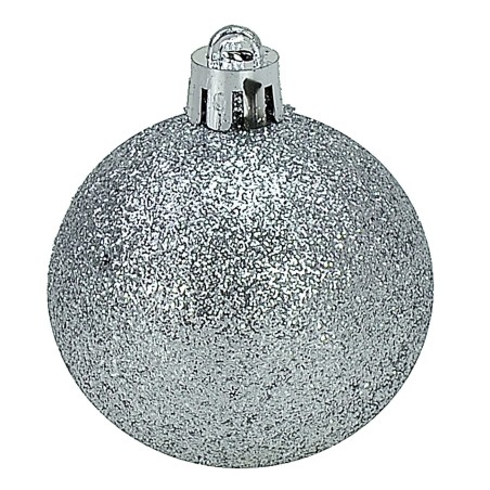 Conjunto de 20 bolas plateadas ø 4-5-6 cm para árbol de Navidad.