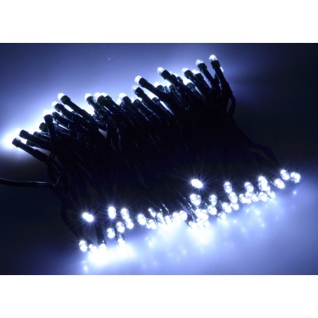 Chain 100 cold white LEDs with plays of light for outdoor and