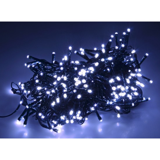 Cadena de 300 luces LED blanco frío con juegos de luces para