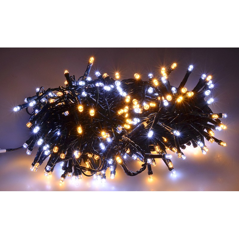 Chain of 300 cold and warm white LEDs with plays of light for