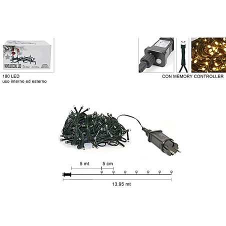 Chain 180 warm white LEDs with plays of light for outdoor use