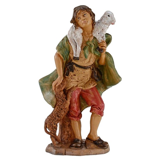 Pastor with dog and lamb on the shoulders 20 cm Euromarks