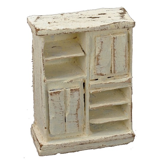 Mueble de cocina en madera blanqueada cm 5x2,5x6,5 h Mundo Pesebres