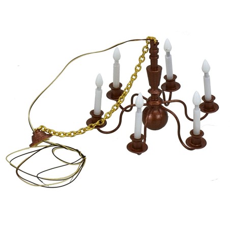 Lampadario a 6 bracci con candele Mondo Presepi