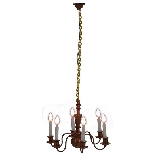 Lampadario a 6 bracci con candele