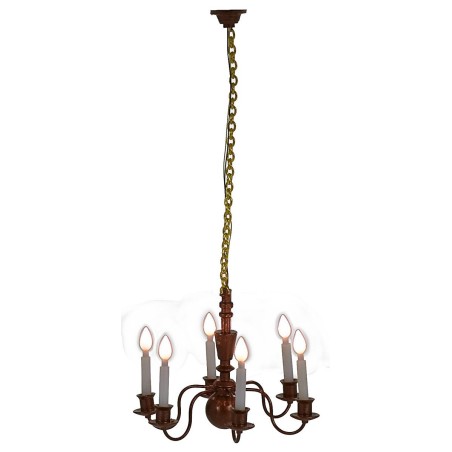 Lampadario a 6 bracci con candele