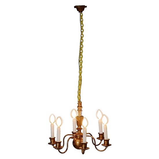 Lampadario a 6 bracci con candele