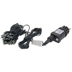 Catena 100 led bianco freddo con giochi di luce per esterno e 2