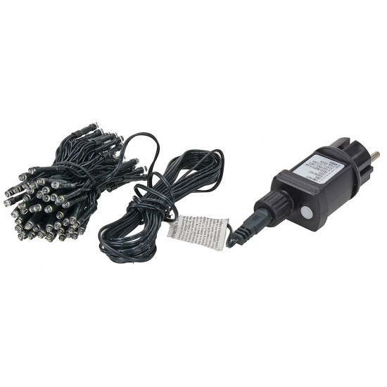 Catena 100 led bianco freddo con giochi di luce per esterno e