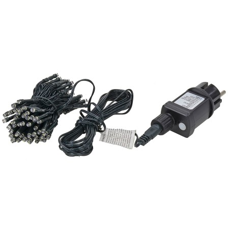 Cadena de 100 luces LED blanco frío con efectos de luz para exterior y