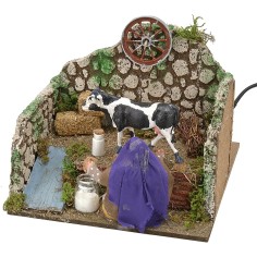 Ordeñadora sentada en movimiento serie 10 cm Mundo Pesebres 2