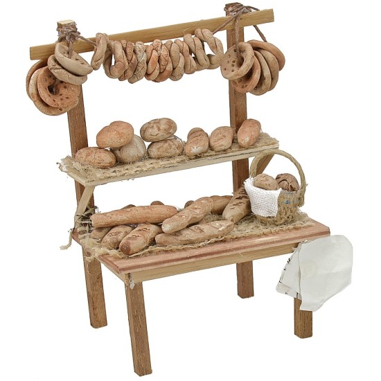Bancarella con pane e freselle cm 8,5x6x12,2 h