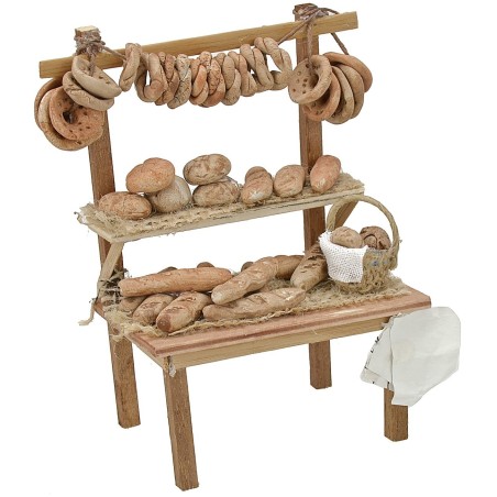 Bancarella con pane e freselle cm 8,5x6x12,2 h