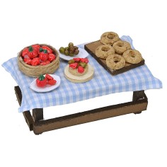 Tavolo con caponata cm 10x5,8x4 h Mondo Presepi