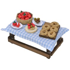 Tavolo con caponata cm 10x5,8x4 h Mondo Presepi 2