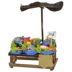 Banco de peces con sombrilla de 7,2x3,4x3,4 cm h Mundo Pesebres 2