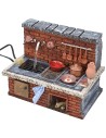 Cucina con rubinetto e fuoco funzionanti cm 20,5x13x16,5 h